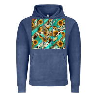 Vintage Denim leopard sunflower hearts Vintage Hoodie - RanaPortraitStore