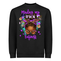 Black minding my own business afro messy bun Heavyweight Sweatshirt - texasbilliewilder