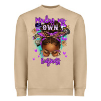 Mushroom minding my own business afro messy bun Heavyweight Sweatshirt - texasbilliewilder