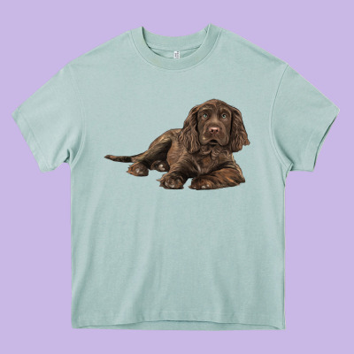 Sussex Spaniels Llustrations Heavy Core Tee Designed By Lillyallendesigns
