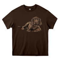 Chocolate Brown Sussex Spaniels llustrations Heavy Core Tee - LillyAllenDesigns