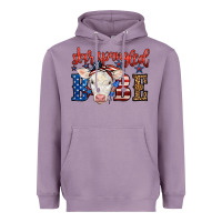 Lavender Western Star Spangled Baby Cow Heavyweight Hoodie - LillyAllenDesigns