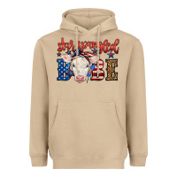 Mushroom Western Star Spangled Baby Cow Heavyweight Hoodie - LillyAllenDesigns