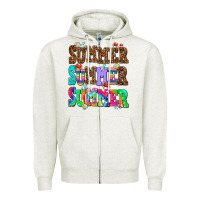 Oatmeal Heather summer summer summer Zipper Hoodie - AdoDesignShop