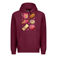 Burgundy mexican pan dulce Premium Hoodie - MaliasSmallBusiness