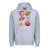 Heather Grey mexican pan dulce Premium Hoodie - MaliasSmallBusiness