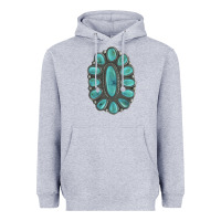 Heather Grey Turquoise Gemstone Jewelry Heavyweight Hoodie - LillyAllenDesigns