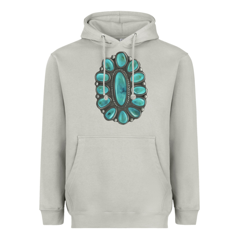 Turquoise Gemstone Jewelry Heavyweight Hoodie by LillyAllenDesigns | Teevron