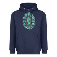 Navy Turquoise Gemstone Jewelry Heavyweight Hoodie - LillyAllenDesigns