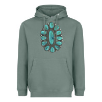 Sage Turquoise Gemstone Jewelry Heavyweight Hoodie - LillyAllenDesigns