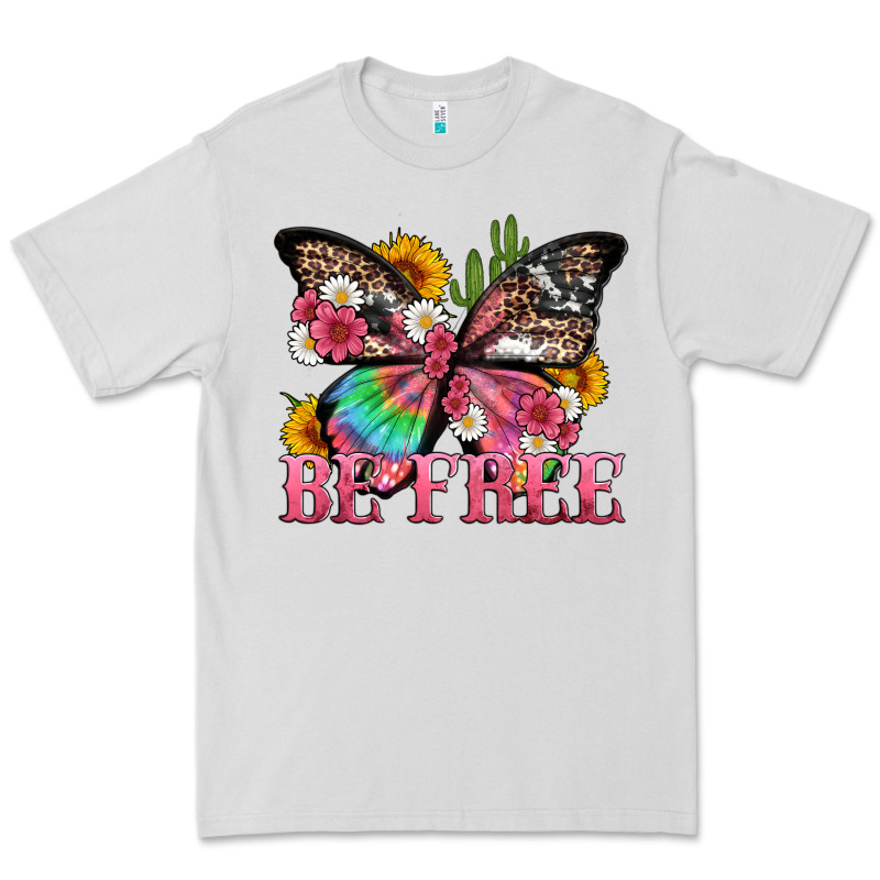 Be Free With Butterfly And Cactus Flowers Premium Tee by Artiststas | Teevron