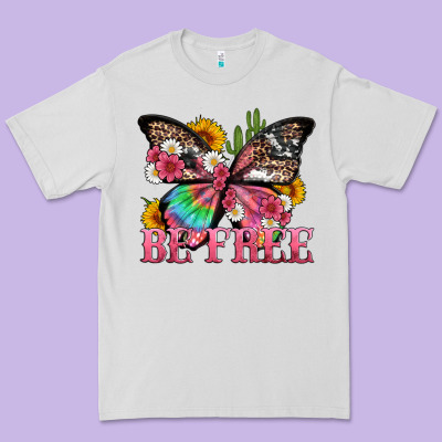 Be Free With Butterfly And Cactus Flowers Premium Tee Designed By Artiststas