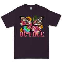 Plum be free with butterfly and cactus flowers Premium Tee - Artiststas