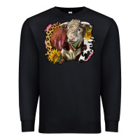Black hereford bull western background Premium Sweatshirt - LillyAllenDesigns