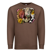 Chestnut hereford bull western background Premium Sweatshirt - LillyAllenDesigns