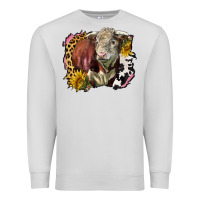 Dove Grey hereford bull western background Premium Sweatshirt - LillyAllenDesigns