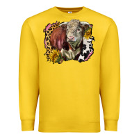 Lemon hereford bull western background Premium Sweatshirt - LillyAllenDesigns