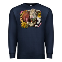 Navy hereford bull western background Premium Sweatshirt - LillyAllenDesigns