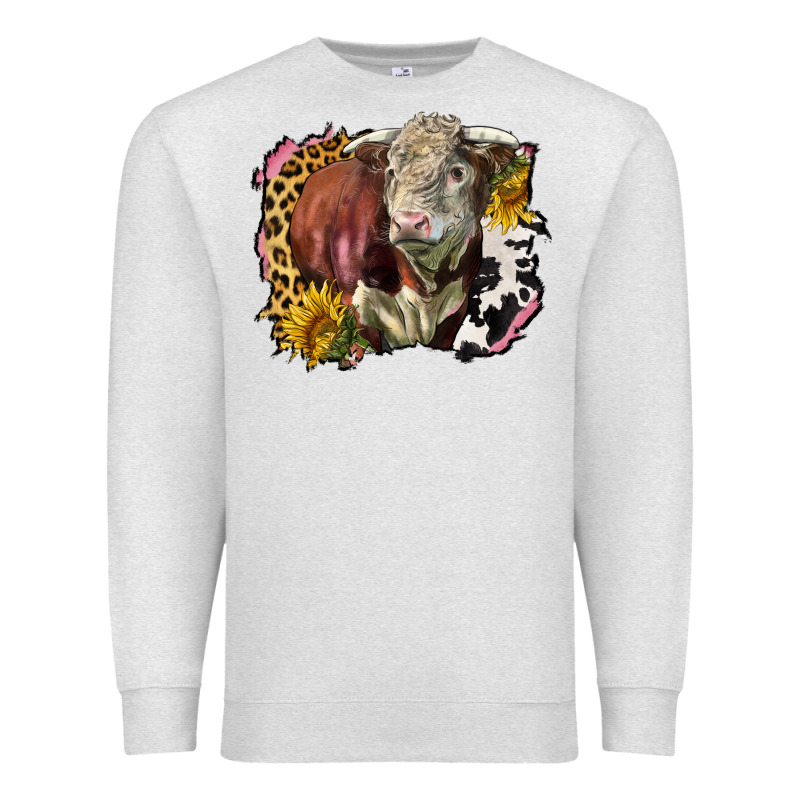 Hereford Bull Western Background Premium Sweatshirt by LillyAllenDesigns | Teevron
