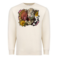 Sandshell hereford bull western background Premium Sweatshirt - LillyAllenDesigns
