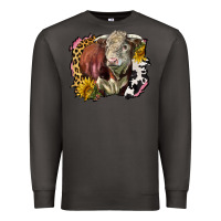 Smoke hereford bull western background Premium Sweatshirt - LillyAllenDesigns