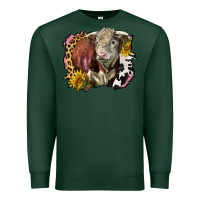 Sports Green hereford bull western background Premium Sweatshirt - LillyAllenDesigns