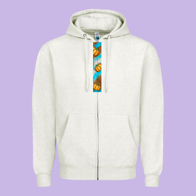 Fall Pumpkin Zipper Hoodie Designed By Bundleandbundleshop