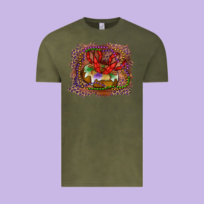 Vintage Tee Mardi gras king cake crawfish