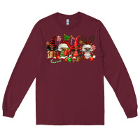 Burgundy christmas afro gnomies Long Sleeve Tee - FaDigitalArtStudio