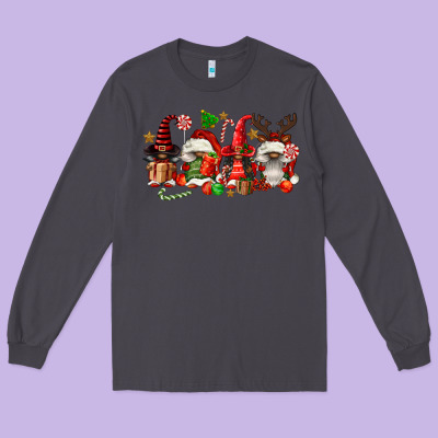 Christmas Afro Gnomies Long Sleeve Tee Designed By Fadigitalartstudio