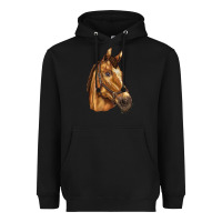 Black horse Heavyweight Hoodie - BarkalooDesign
