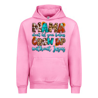 Fuchsia Pink mama dont let your babies grow up without jesus Urban Hoodie - Artiststas
