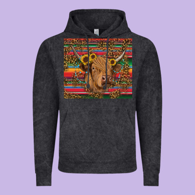 Serape Leopard Turquoise Sunflowers Cow Vintage Hoodie Designed By Ranaportraitstore