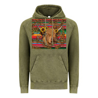 Vintage Olive serape leopard turquoise sunflowers cow Vintage Hoodie - RanaPortraitStore