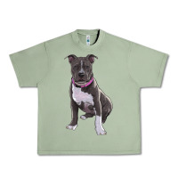 Oil Green pitbull Urban Heavy Tee - RanaPortraitStore
