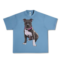 Pebble Blue pitbull Urban Heavy Tee - RanaPortraitStore