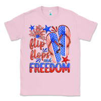 Bubblegum Pink flip flops and freedom Classic Tee - HRA Design Shop