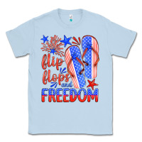 Dusty Blue flip flops and freedom Classic Tee - HRA Design Shop