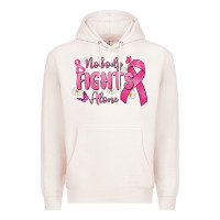 Pale Pink nobody fights alone Premium Hoodie - MaliasSmallBusiness