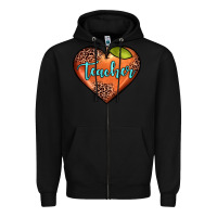 Black teacher heart Zipper Hoodie - JahusDesignShop