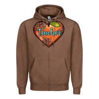 Chestnut teacher heart Zipper Hoodie - JahusDesignShop