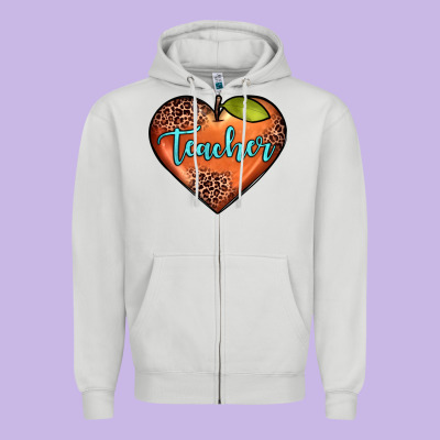 Teacher Heart Zipper Hoodie Designed By Jahusdesignshop