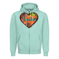 Seafoam teacher heart Zipper Hoodie - JahusDesignShop