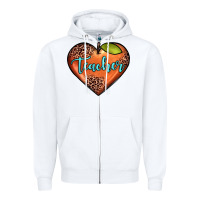White teacher heart Zipper Hoodie - JahusDesignShop