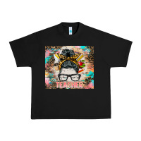 Black teacher messy bun tumbler Urban Heavy Tee - BarkalooDesign