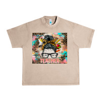 French Oak teacher messy bun tumbler Urban Heavy Tee - BarkalooDesign