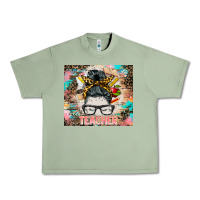 Oil Green teacher messy bun tumbler Urban Heavy Tee - BarkalooDesign
