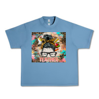 Pebble Blue teacher messy bun tumbler Urban Heavy Tee - BarkalooDesign