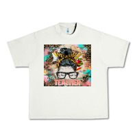 Teacher Messy Bun Tumbler Urban Heavy Tee | Teevron