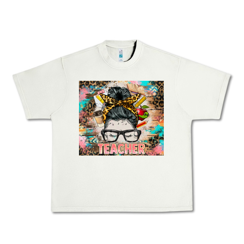 Teacher Messy Bun Tumbler Urban Heavy Tee by BarkalooDesign | Teevron